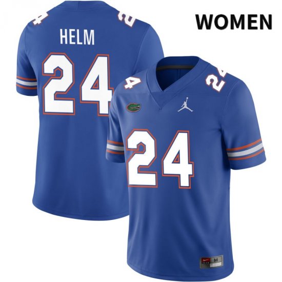 Women's Florida Gators #24 Avery Helm NCAA Jordan Brand Royal NIL 2022 Authentic Stitched College Football Jersey RIM4462BN